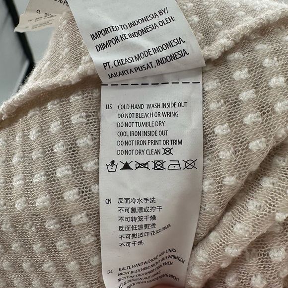 Cotton on open cardigan sweater M cream tan strips old money coastal grandma - Picture 14 of 15